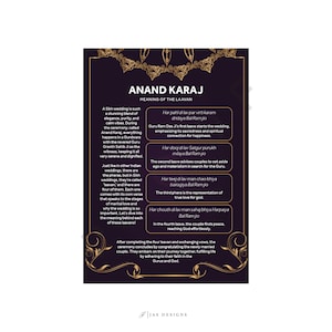 SOLO DIGITAL Boda sij Anand Karaj: Explicación del significado de Lavaan. Día de la boda, programa Punjabi, tarjeta explicativa