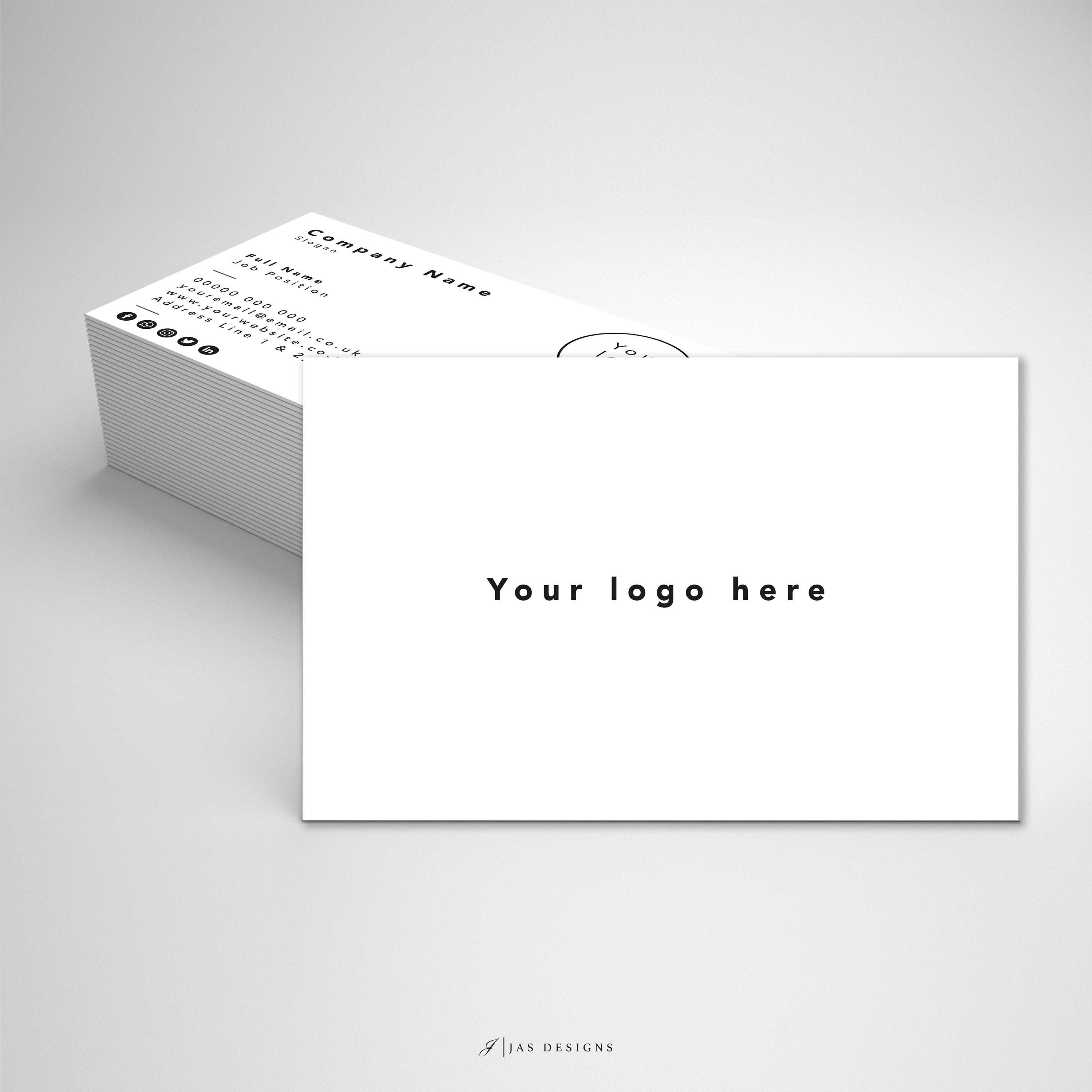 Business Card Design Blank Single or Double Sided Cards Etsy