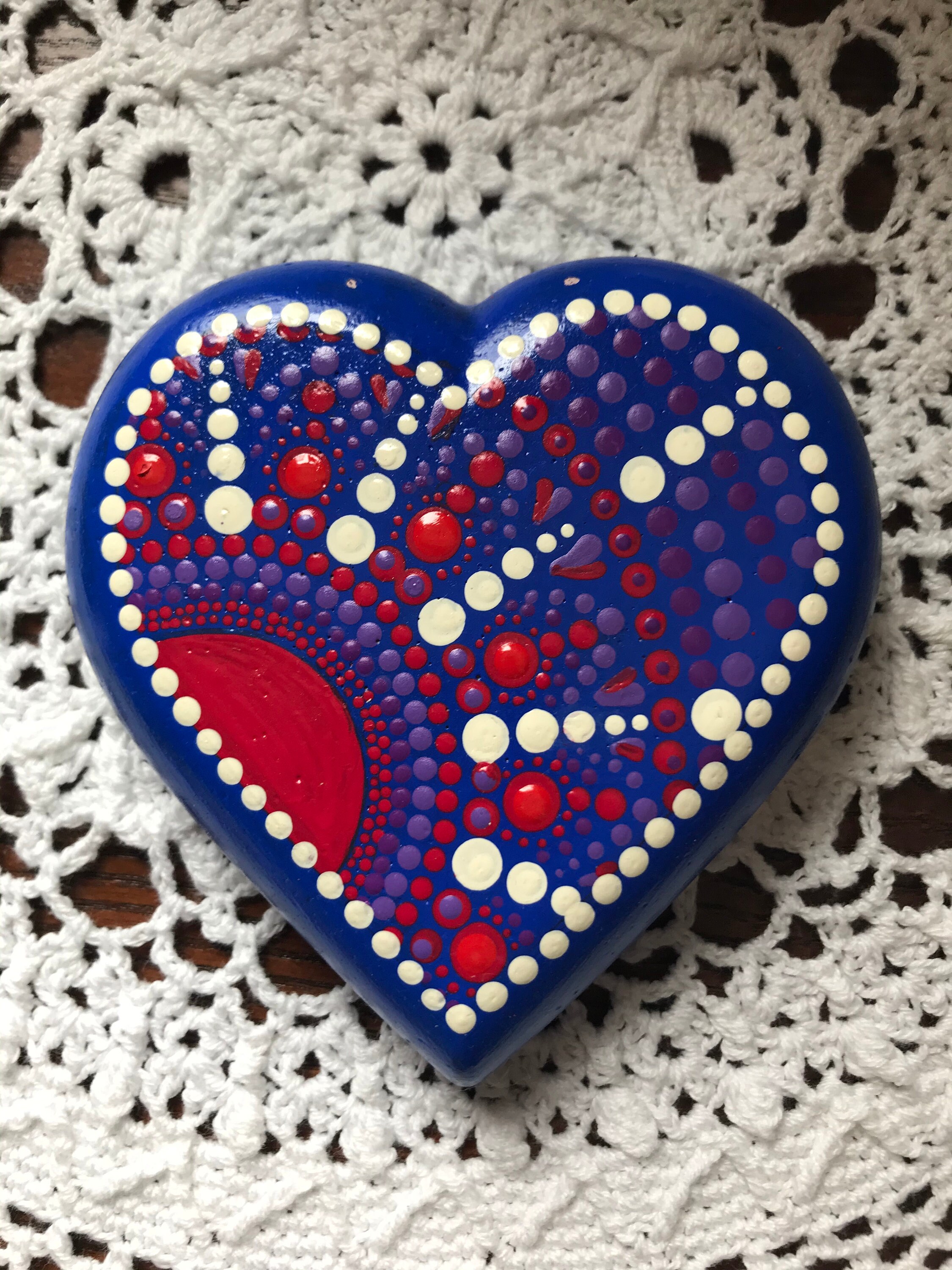 Hand Painted Heart Shaped Rock Etsy