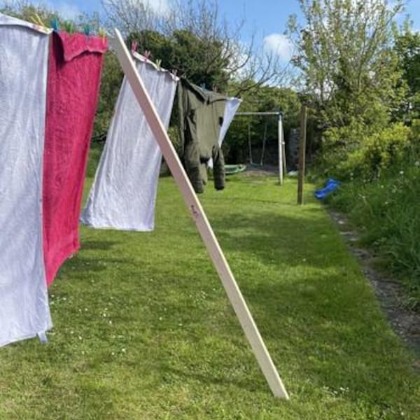 Wooden Clothes Prop Washing Line - Collapsible and Bespoke Vintage
