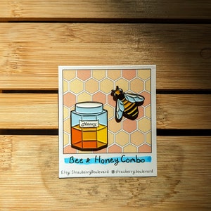 Bee and honey pot soft enamel pin set