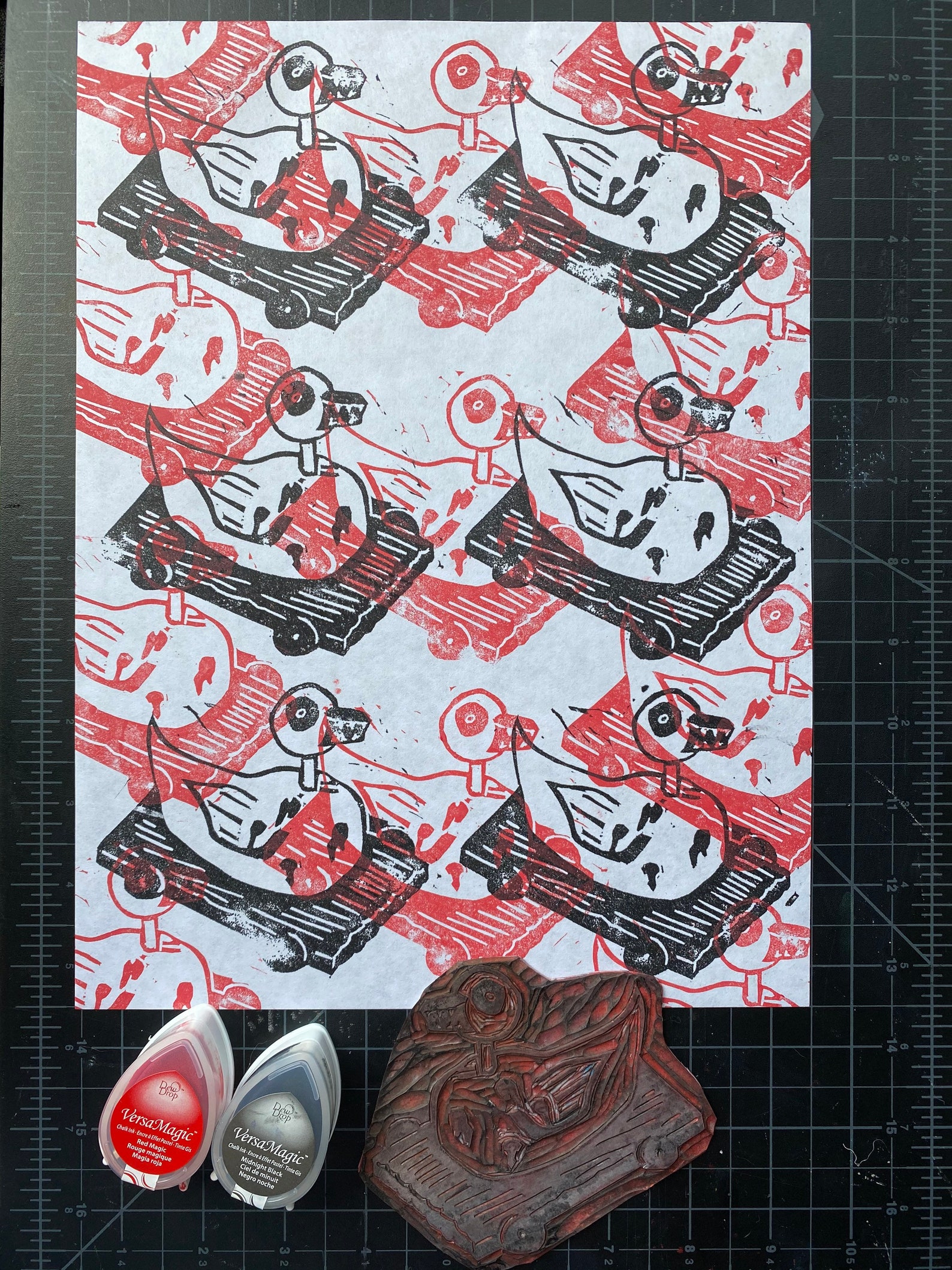 Vampire Duck Nightmare Before Christmas Handmade Linocut | Etsy
