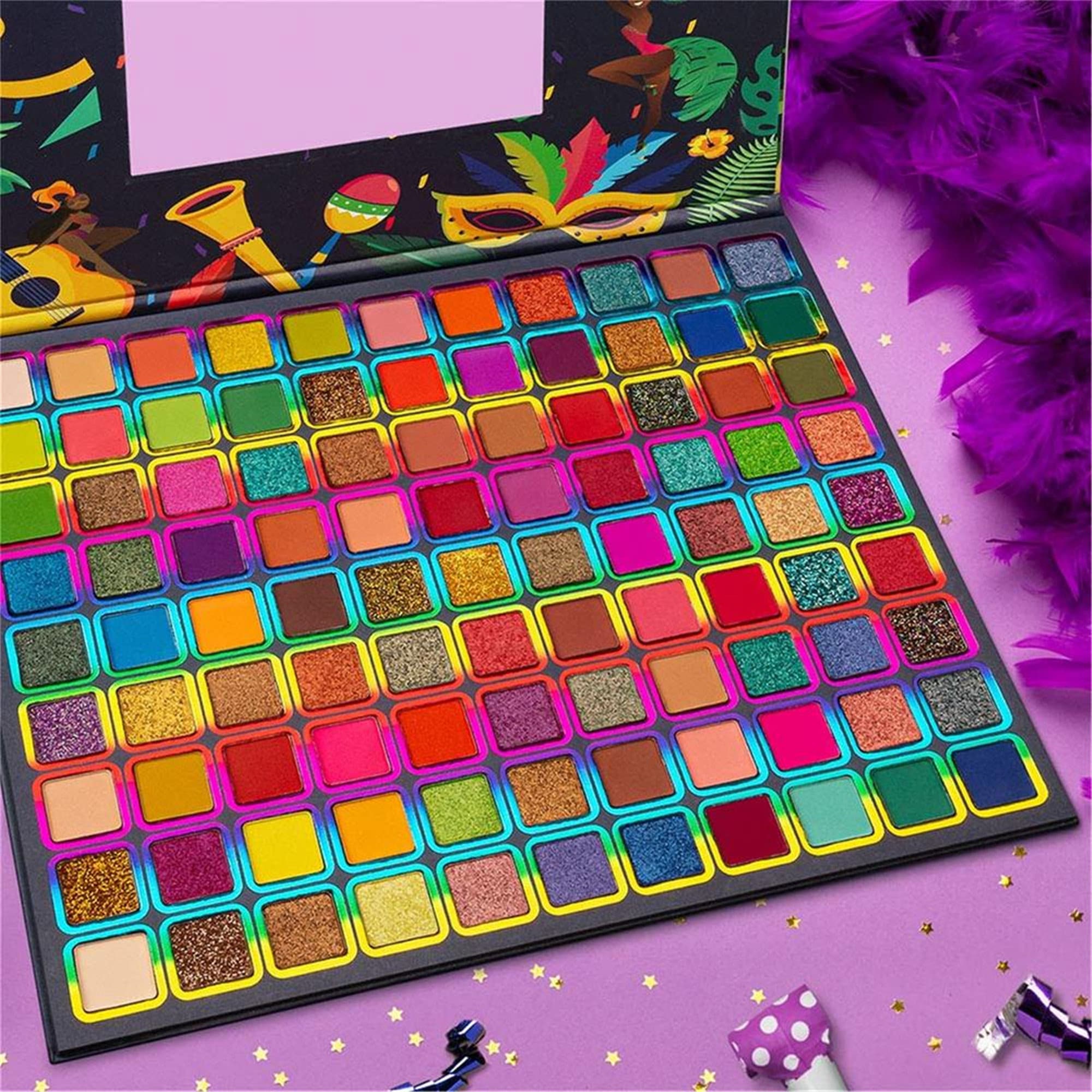 99 Colors Glitter Beauty Eyeshadow Palette Long Lasting Etsy