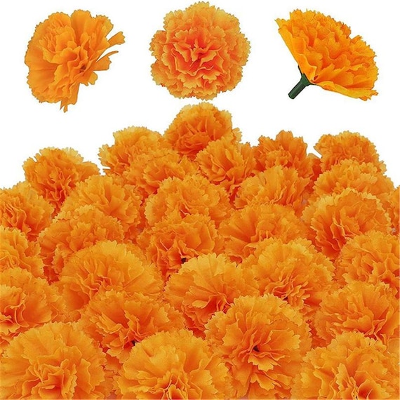 30pcs Artificial Marigold Flowers Silk Cloth Marigolds Etsy