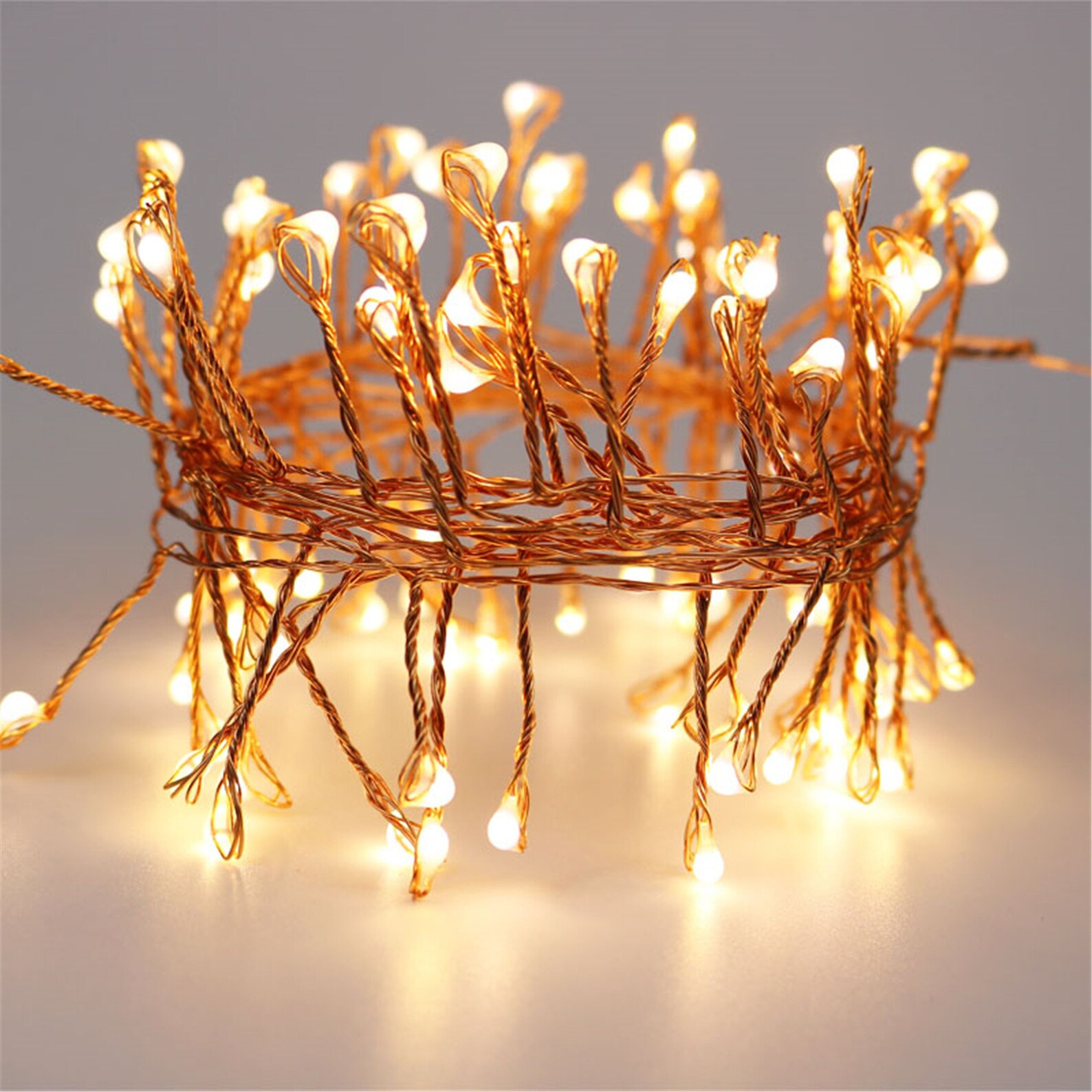 copper cluster string lights