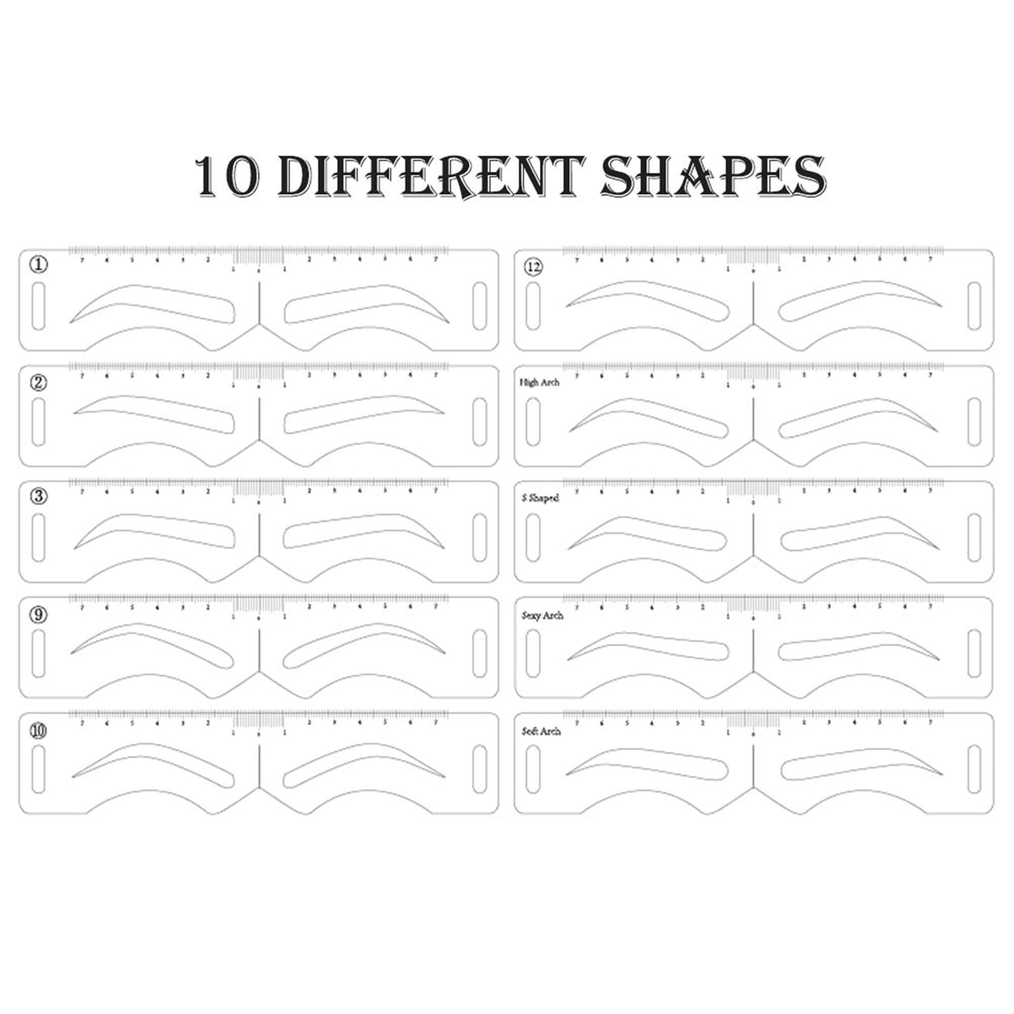 10 Styles Eyebrow Stencils Stickers Permanent Makeup Supplies Etsy