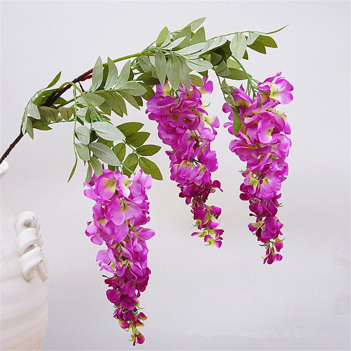 White Wisteria Artificial flower branch for Wedding party Etsy