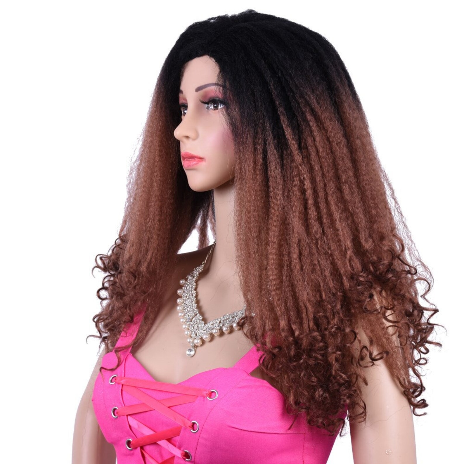 22inch Long Kinky Straight Wig Synthetic Wig For Women Fluffy Etsy