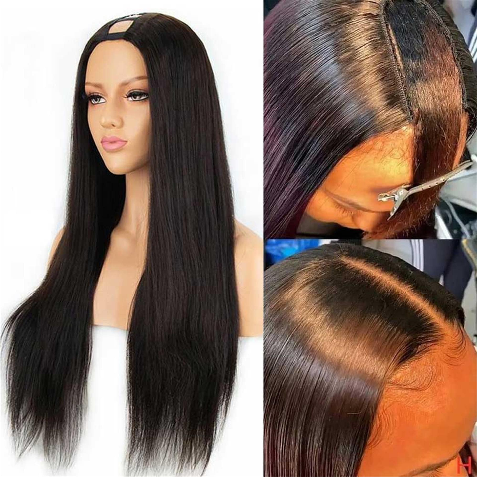 Straight Human Hair Wig U Part Wig Human Hair Wigs For Women Etsy