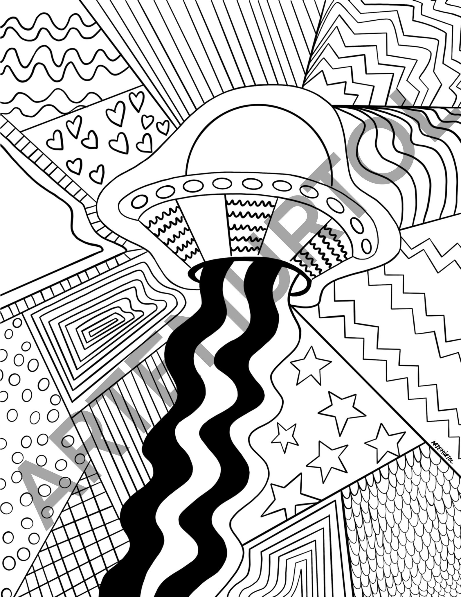 Printable Trippy Coloring Pages