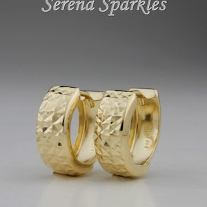 10k Solid Gold Huggie Ohrringe, Chunky Gold Huggies, Echtgold Huggies, Weißgold Dicke Huggies, Huggie Hoop Ohrringe, Rose Gold Huggies