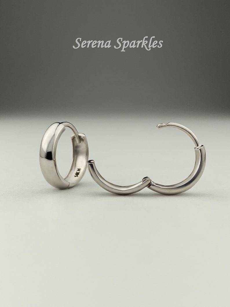 14k Solid Gold Baby Huggie Hoop Earrings Real Solid Gold Etsy