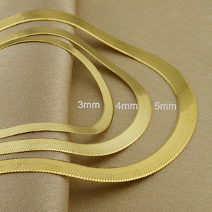 Catena a spina di pesce in oro massiccio 10k, collana a spina di pesce in oro vero realizzata in Italia, catena a serpente in oro massiccio