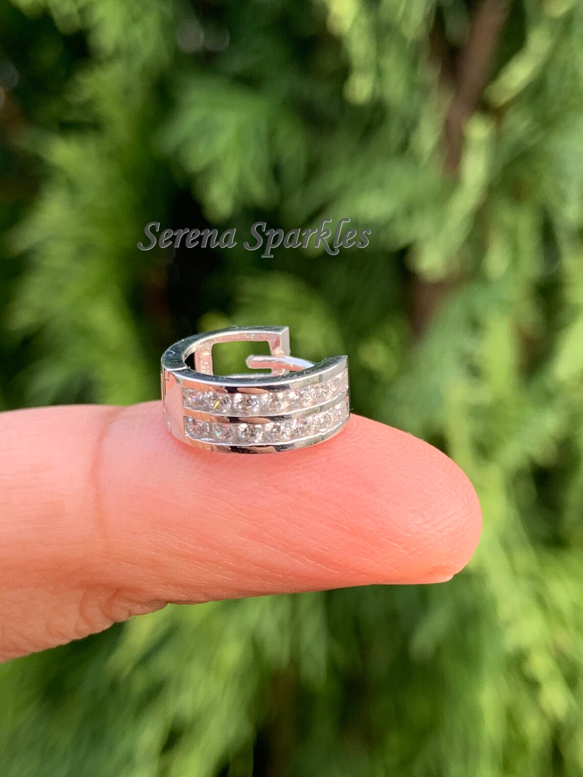 Dainty Spiral Sterling Silver Huggies main image 1