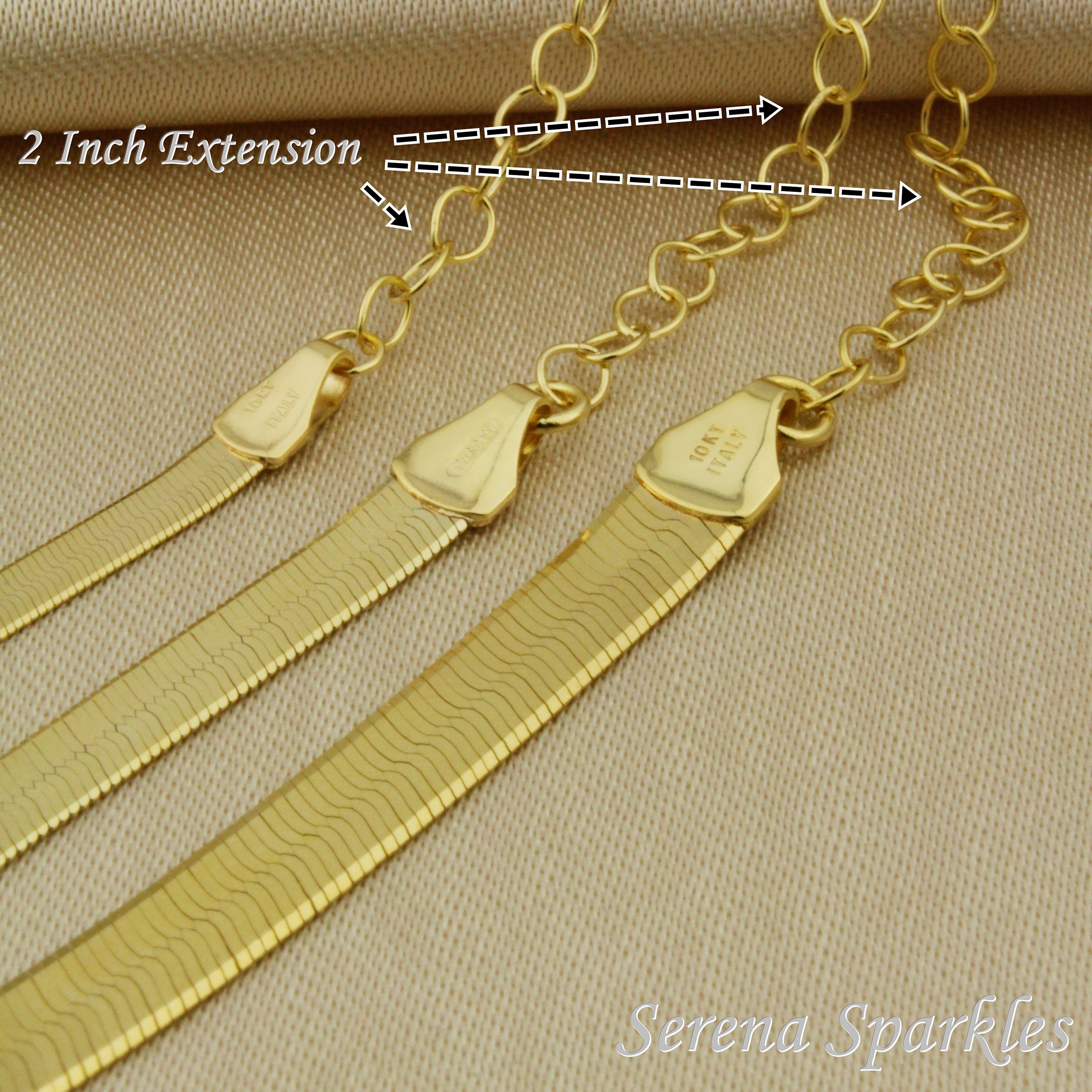 10k Solid Gold Herringbone Chain Real Gold Herringbone Chain Etsy Canada