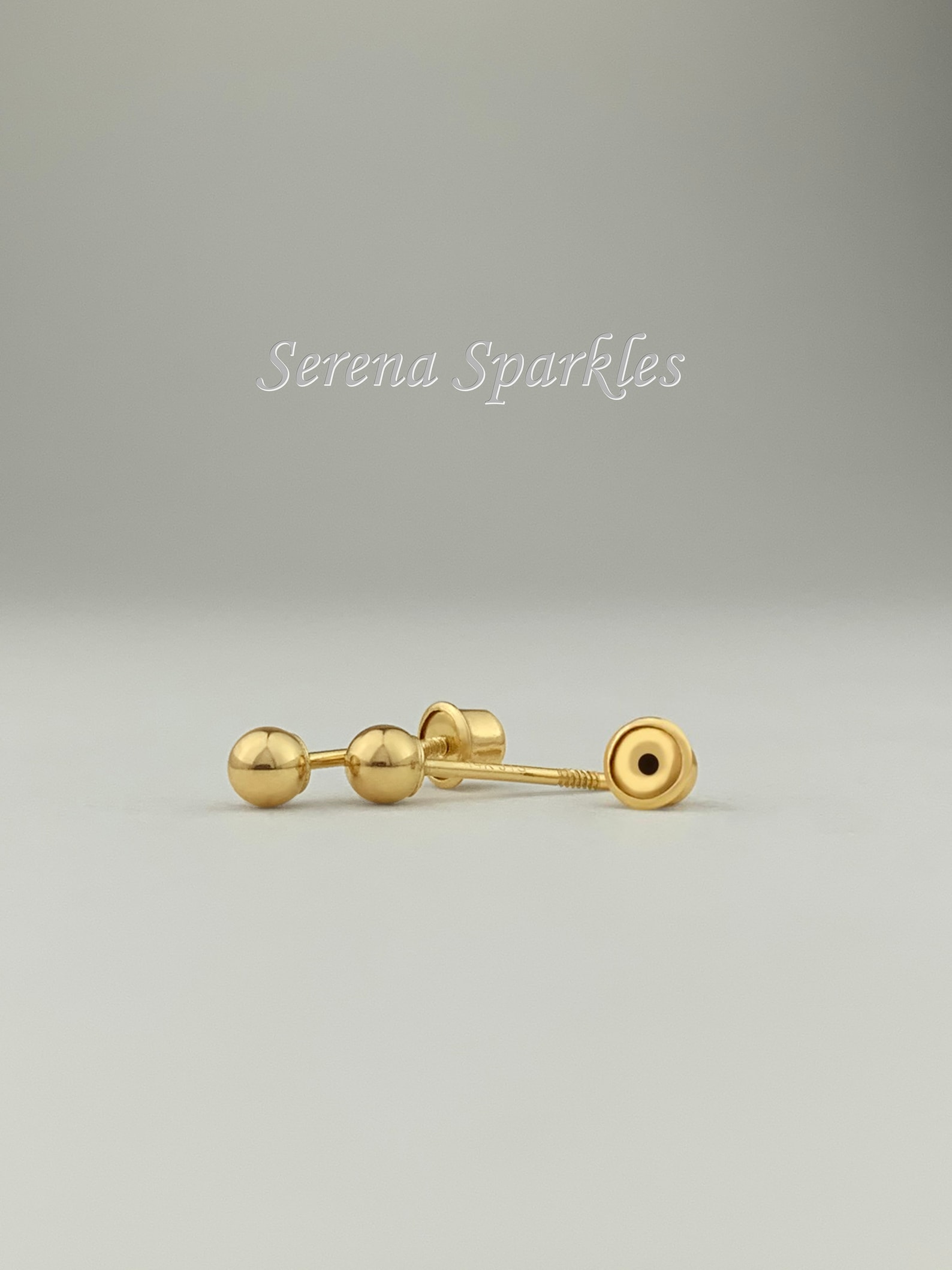 Retro Simple Plated Ball Ear Studs main image 0