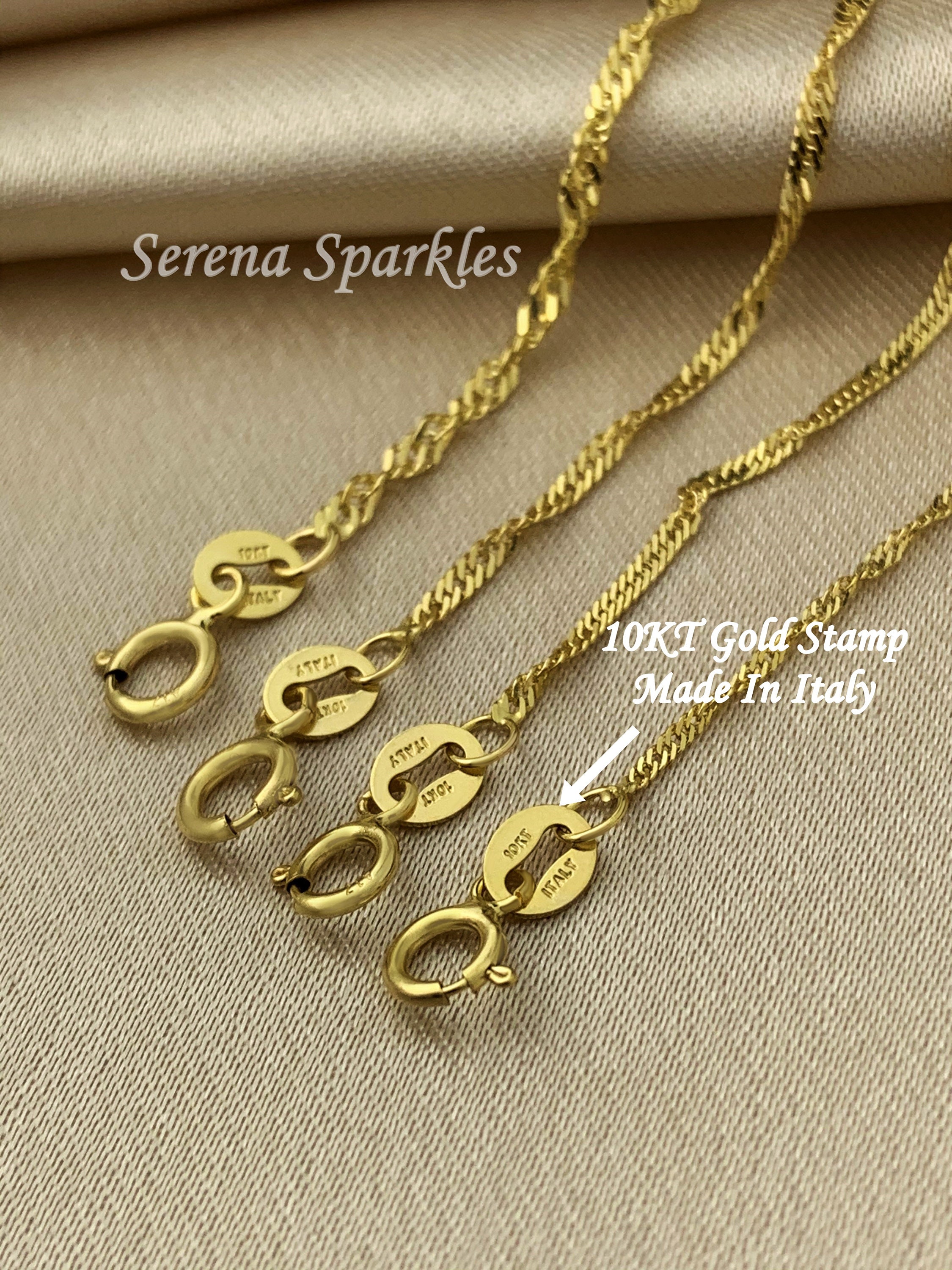 10k Solid Gold Twisted Chain Necklace Real Gold Singapore Etsy
