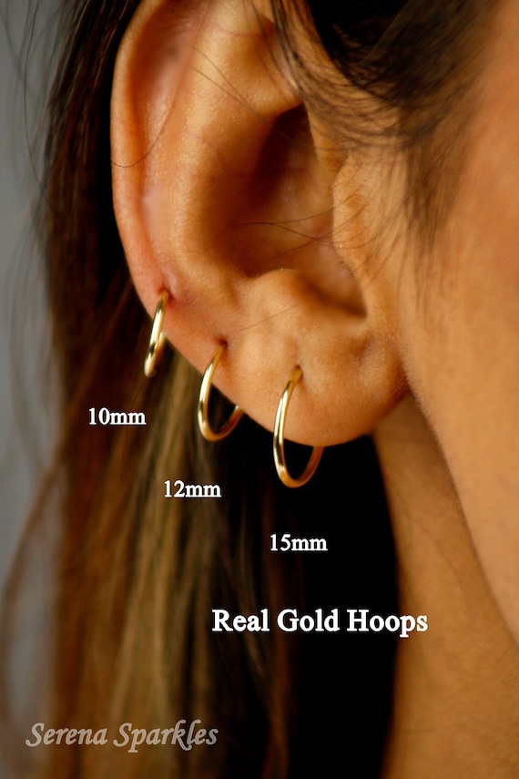 Buy Vaibhav Jewellers 14K Yellow Gold Hoop Earrings 155DH3002 Online from  Vaibhav Jewellers