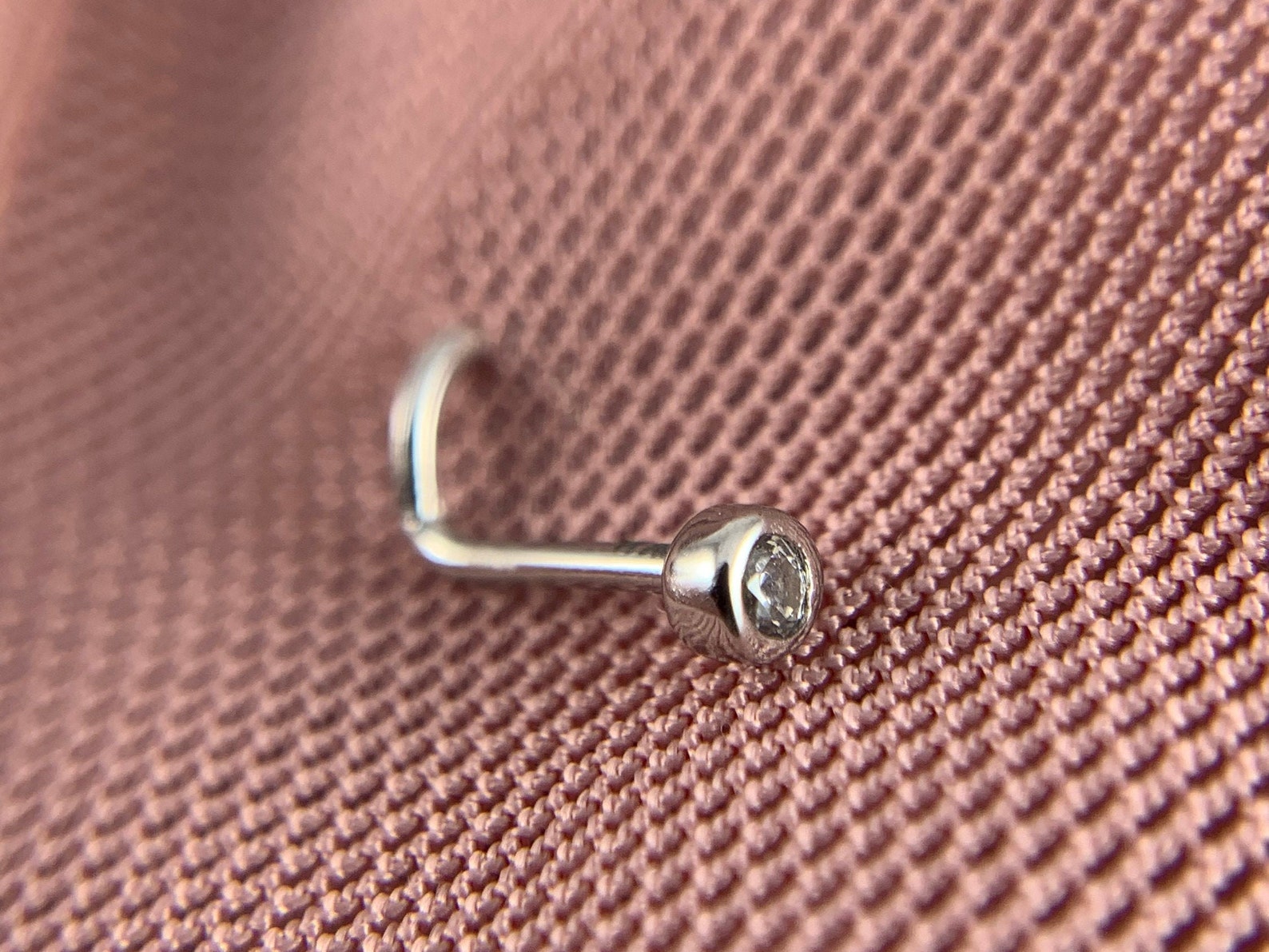 14k Solid Gold CZ Nose Stud Fishtail Nose Stud CZ Diamond Etsy