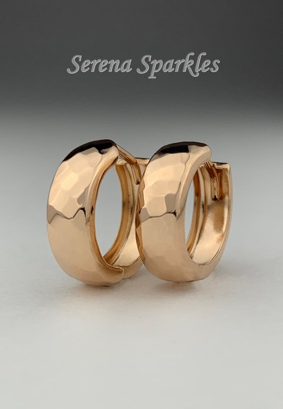 Chunky rose 2024 gold earrings
