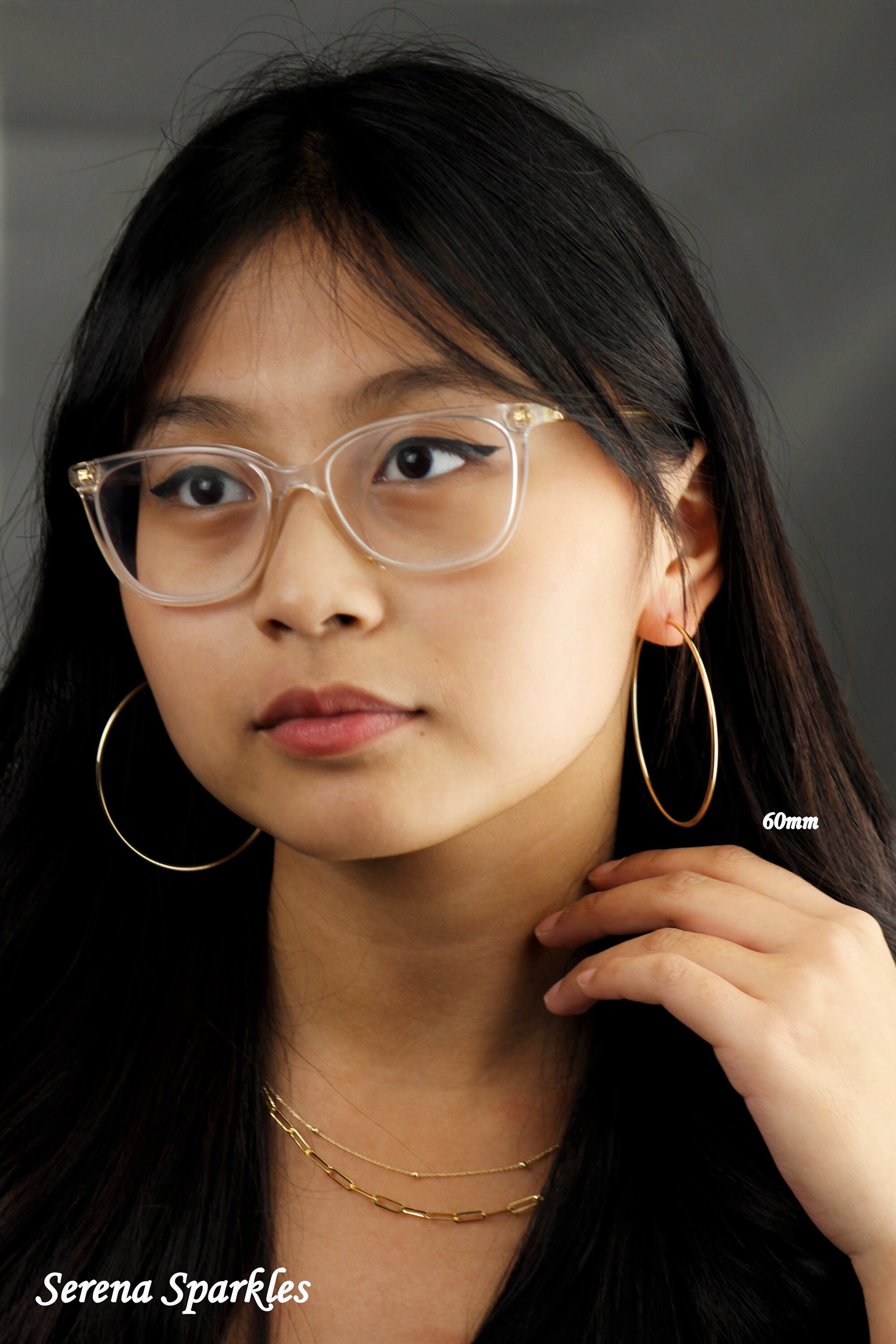 60mm 10k 2024 gold hoop earrings