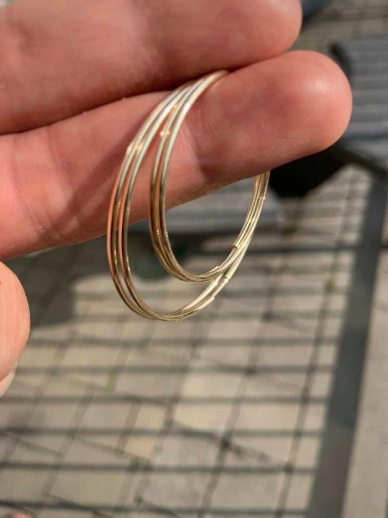 10k White Gold Polished Hoop Earrings (15 mm)