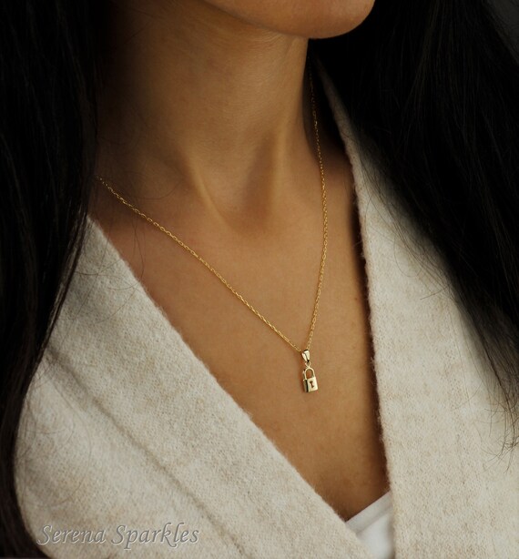 10k Solid Gold Lock Pendant and 