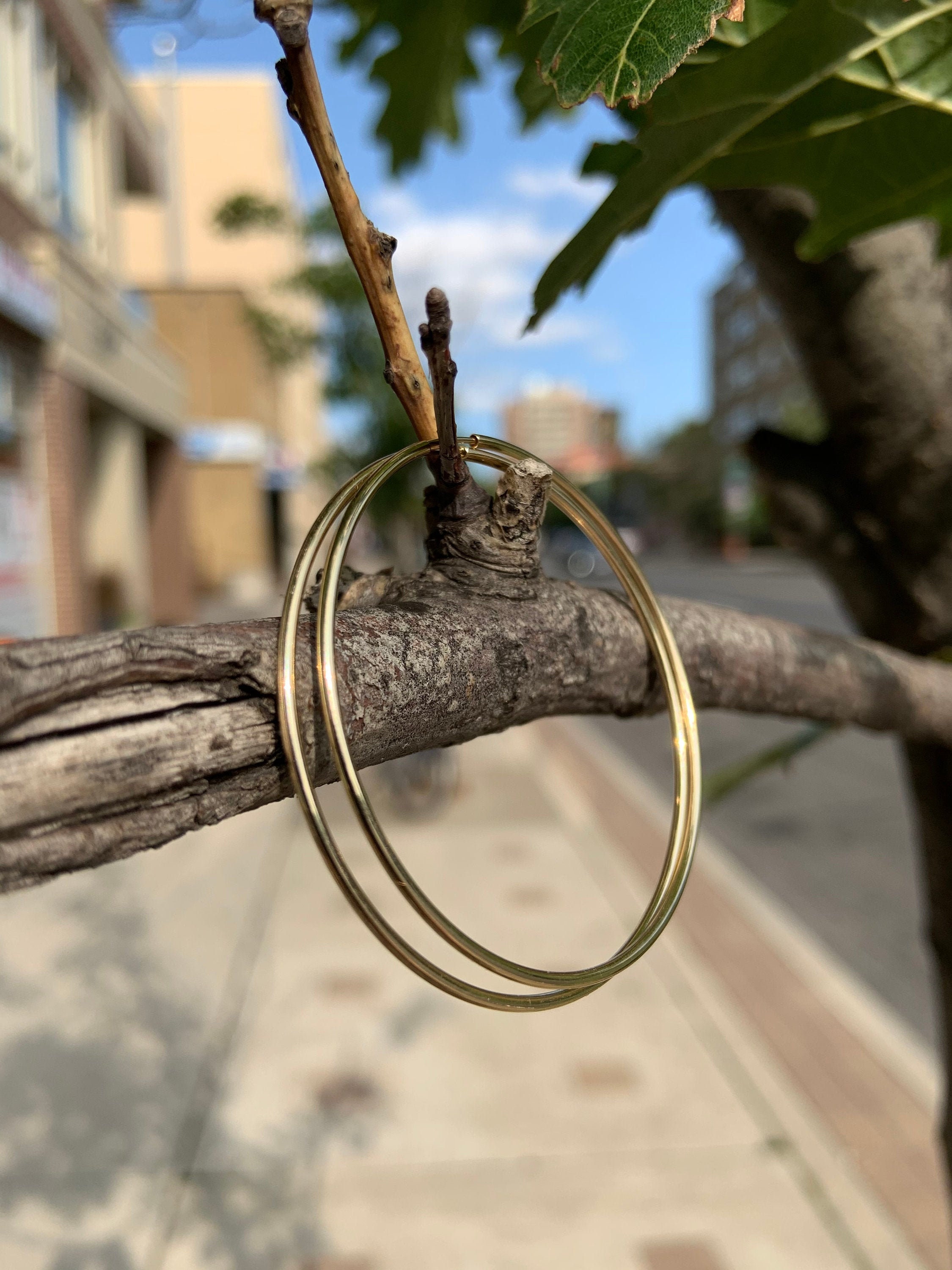 10k Solid Gold Hoop Earrings, White Gold Hoop Earrings, Her Gift, Anniversary Gift, Classic Earrings, Large Hoops, Small  Hoops, Wire hoop
