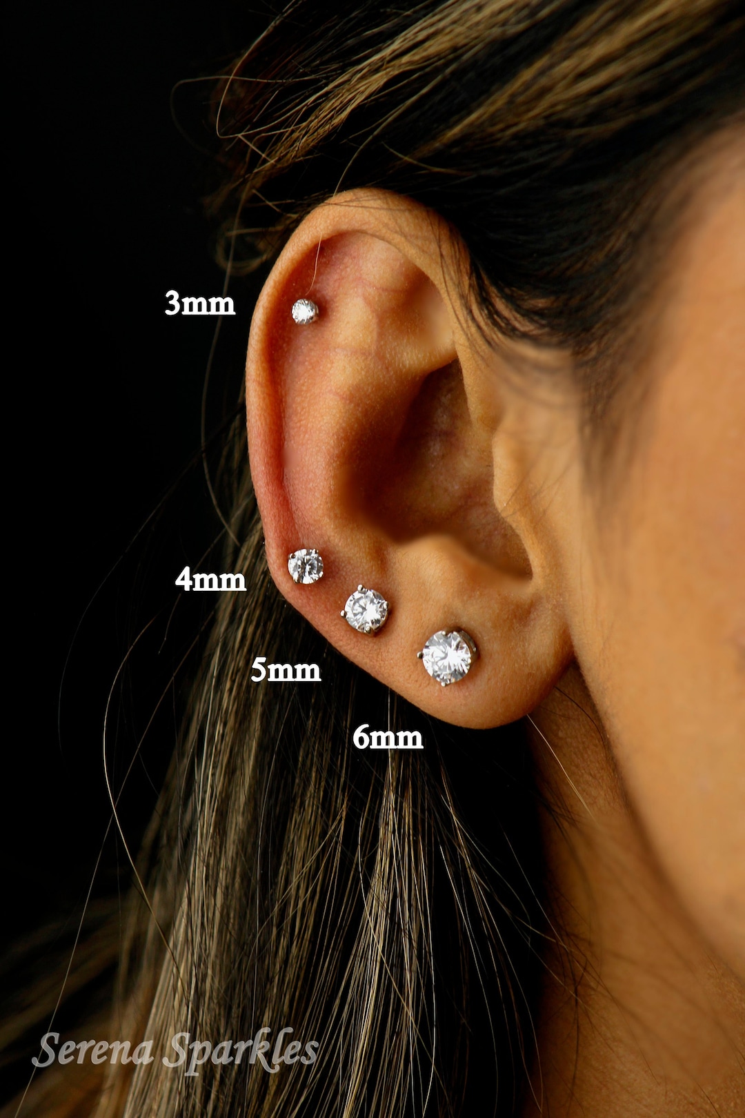 OUFER Helix Piercing - 925 Silber Conch Ring, 16G, Mit CZ Stein (3mm)