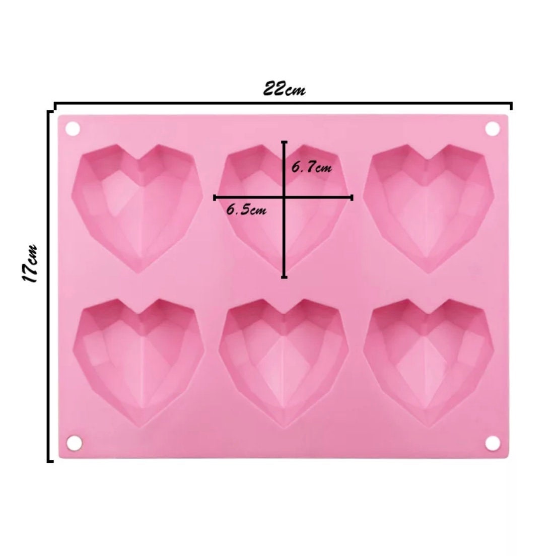 GEOMETRIC HEARTS 6ct Silicone Mold LBS -   Heart cakes, Heart cake  pops, Geometric heart