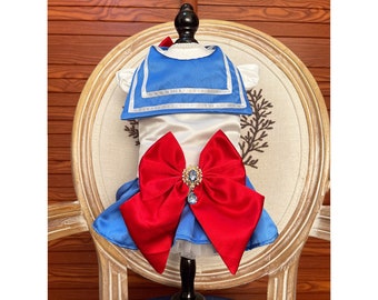 Dog Halloween Costume Inspired from Sailor Moon, Tsukino Usagi Cosplay Dress for Dog, Cat Dog Birthday Princess Outfit, Pet Clothes Custom