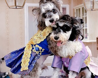 Thai Traditional Clothes Thai Wedding Dog Dress, Thai Costume Khmer Outfit for Pets, Cat Dog Birthday Quinceanera Outfit Pet Clothes Custom