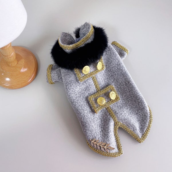 Dog Prince Costume Halloween,Cat Dog Woolen Coat Pet Winter Clothes,Kitten Puppy Dog Jacket Dog Warm Overcoat,Dog Wedding Tuxedo Formal Suit