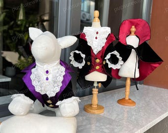 Vampire Pet Costume, Gothic Dog Cape, Custom Halloween Costume for Large Dogs and Cats
