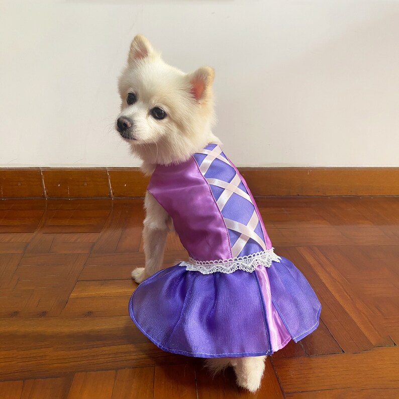 Rapunzel Dog Dress Halloween Costume Tangle Princess Puppy Etsy