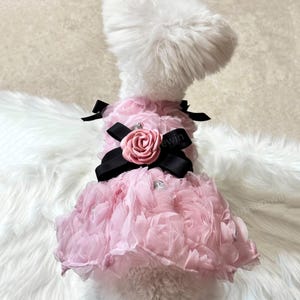 Wedding Dog Dress Pink, Dog Flower Girl Dress, Sweetie Roses Princess Costume for Large Dogs and Cats, Birthday Dog Dress Fancy Pets Clothes