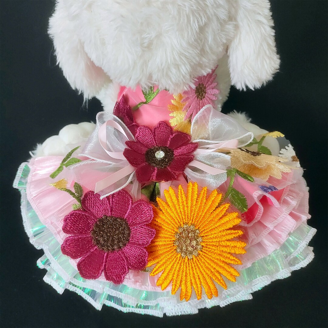 Dog Harness Tutu Dress 3D Sunflower Fancy Dress for Dog Cat Etsy