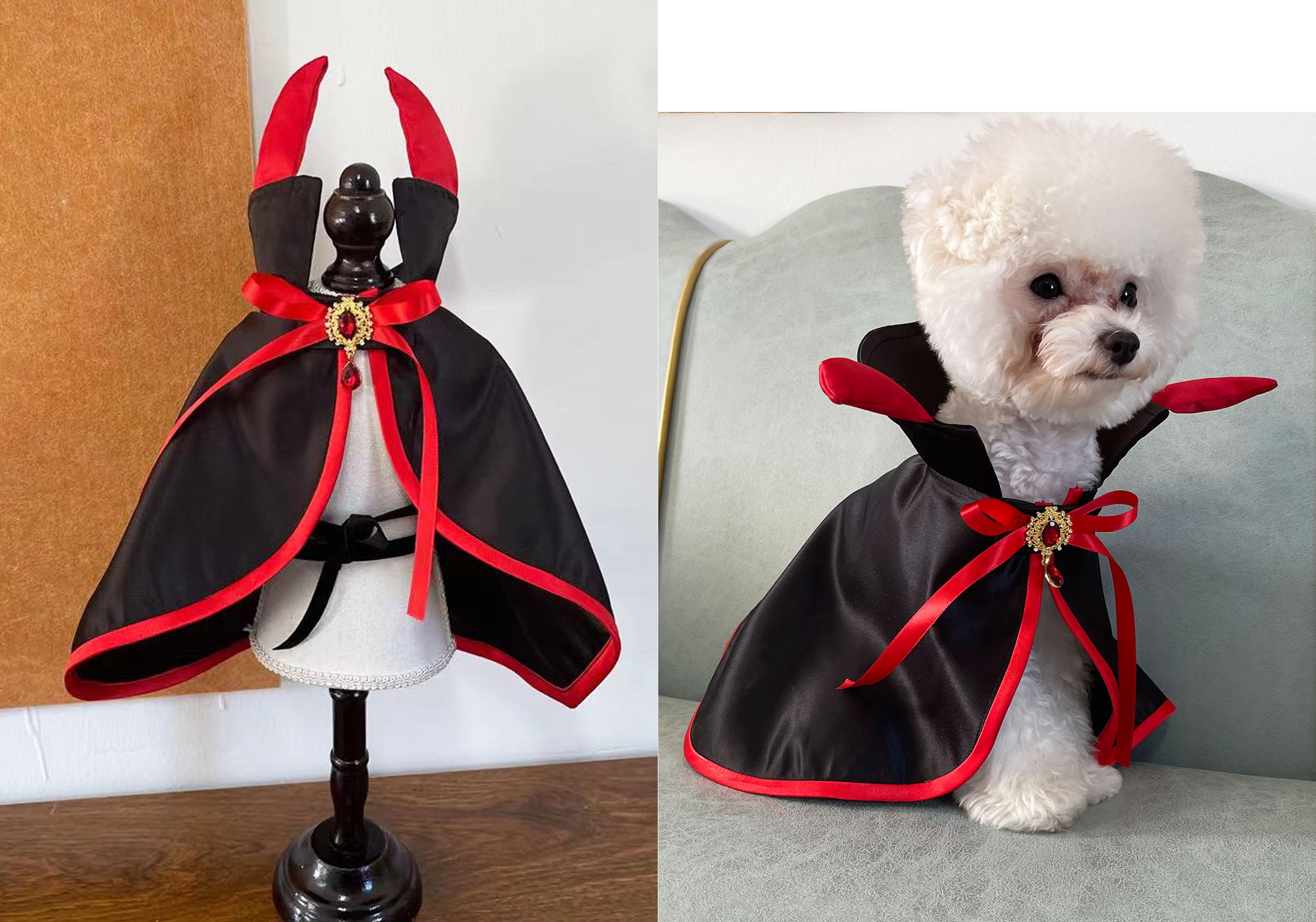 Cat Dog Demon Costume Halloween Vampire Count Dracula Robe