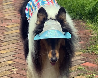 Dog Sun Hat for Large Breeds, Adjustable Bucket Hat with Ear Holes, Pet Visor