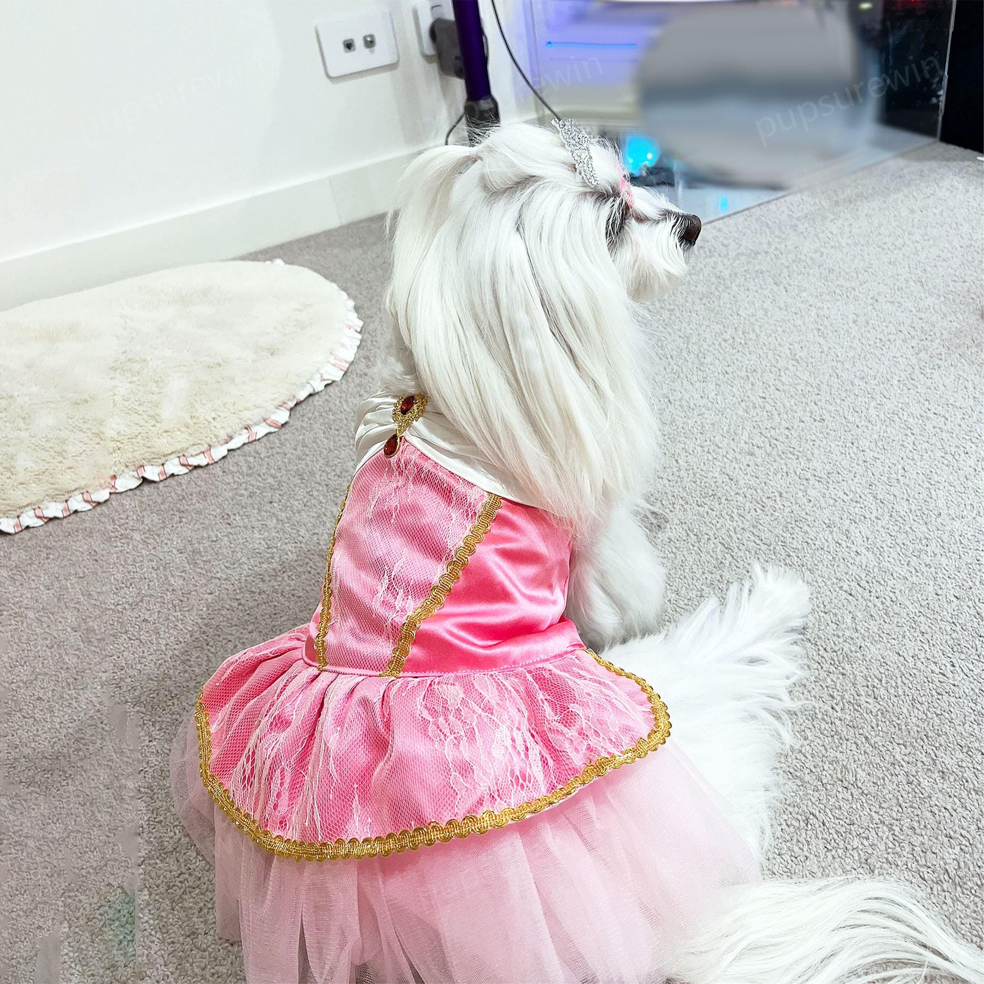 Pink Fairytale Princess Pet Costume Halloween Dogs Cats Cosplay