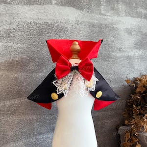 Vampire Dog Costume Halloween Dracula Count Dog Cape, Gothic Demon Devil Cape for Large Dogs and Cats, Pets Cosplay Outfit Twilight Inspired