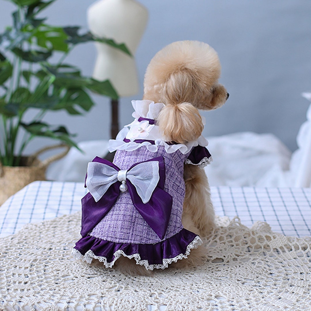 Lilac Tweed Dog Dress Coco Princess Costume Cat Dog Birthday Etsy