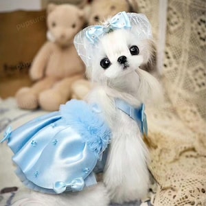 Custom Dog Wedding Dress, Birthday Dog Dress, Summer Pets Clothes, Large Dogs Princess Costume, Fancy Dog Tutu Dress SkyBlue/Lilac/Red/White