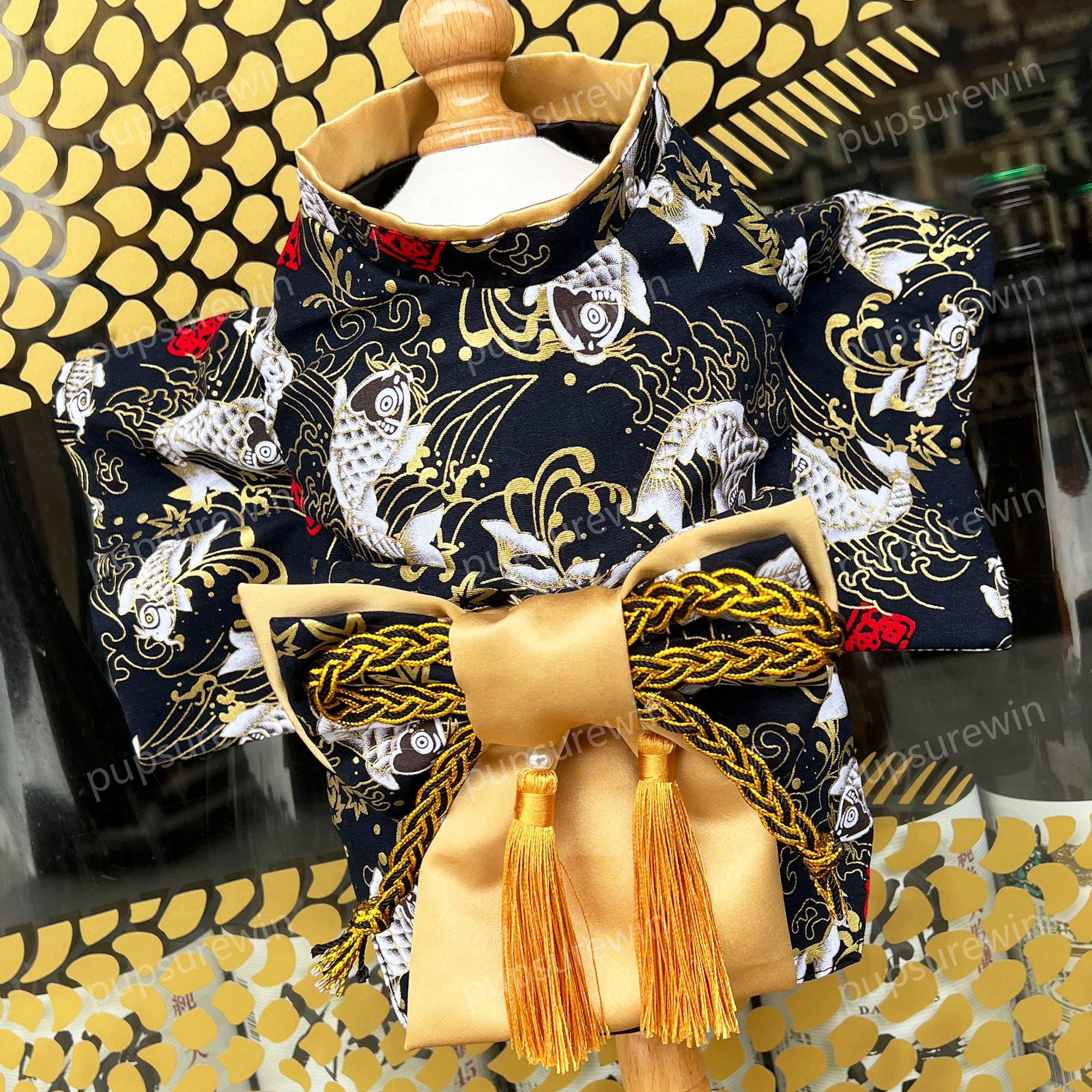 slim fit dress slacks 1960s Vintage Silk Kimono Robe Furisode / Pink & Gold Floral – ThisBlueBird main image 1