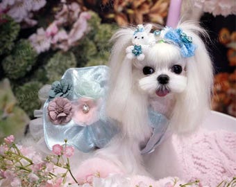 Benutzerdefinierte Hochzeitskleid für Hunde, blaugrünes Feenkleid für große Hunde und Katzen, Welpen Geburtstag Outfit Hund Prinzessin Kostüm Sommer Haustiere Kleidung