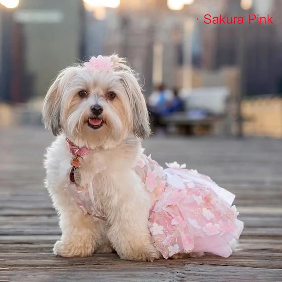 Summer Dog Wedding Dress Custom Size 3D Flower Peach Pink Tulle Gown Bridesmaid Costume for Large Dogs and Cats birthday Outfit Pet Clothes Etsy