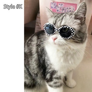 Lunettes de soleil d'été pour chat, accessoires de costume de petit chat, lunettes de soleil élégantes de chat accessoire de photo d'animal de compagnie, lunettes d'animal de compagnie de chien de chat de chaton, cadeau d'amant d'animal familier image 3