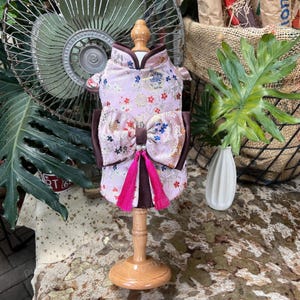 Benutzerdefinierte Neujahr Hunde Outfit Hund Cheongsam, rosa Blume Cheongsam Kleid für große Hunde und Katzen, chinesische Frühlingsfest Kostüm Haustiere Kleidung