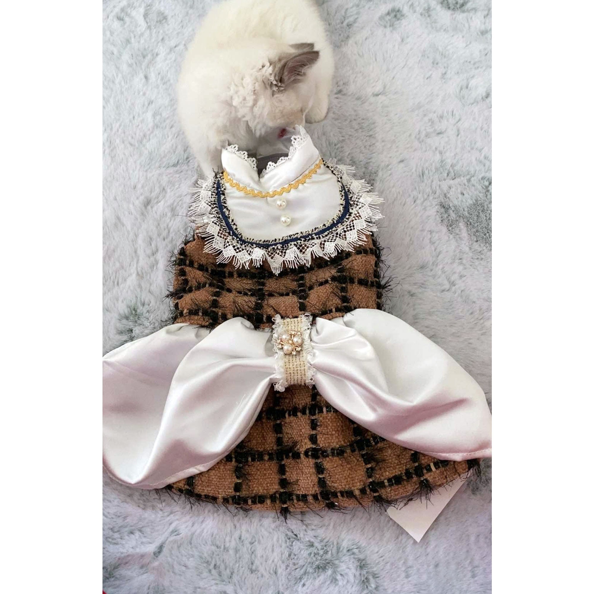 Tweed Dog Dress, Coco Princess Costume Vintage Luxury Style, Cat Dog  Birthday Outfit, Kitten Puppy Pet Winter Clothes, Pet Warm Tweed Coat