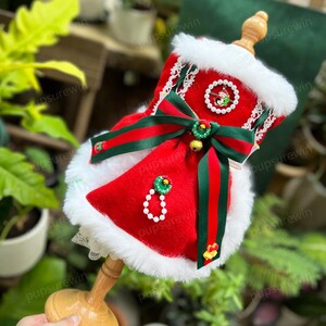 Kundenspezifisches Weihnachtshundekostüm-Sanktkleid, Weihnachtsparty-rotes Samtkleid für große Hunde und Katzen, Weihnachtsgeschenke Haustier-Kleidung Weihnachten neues Jahr